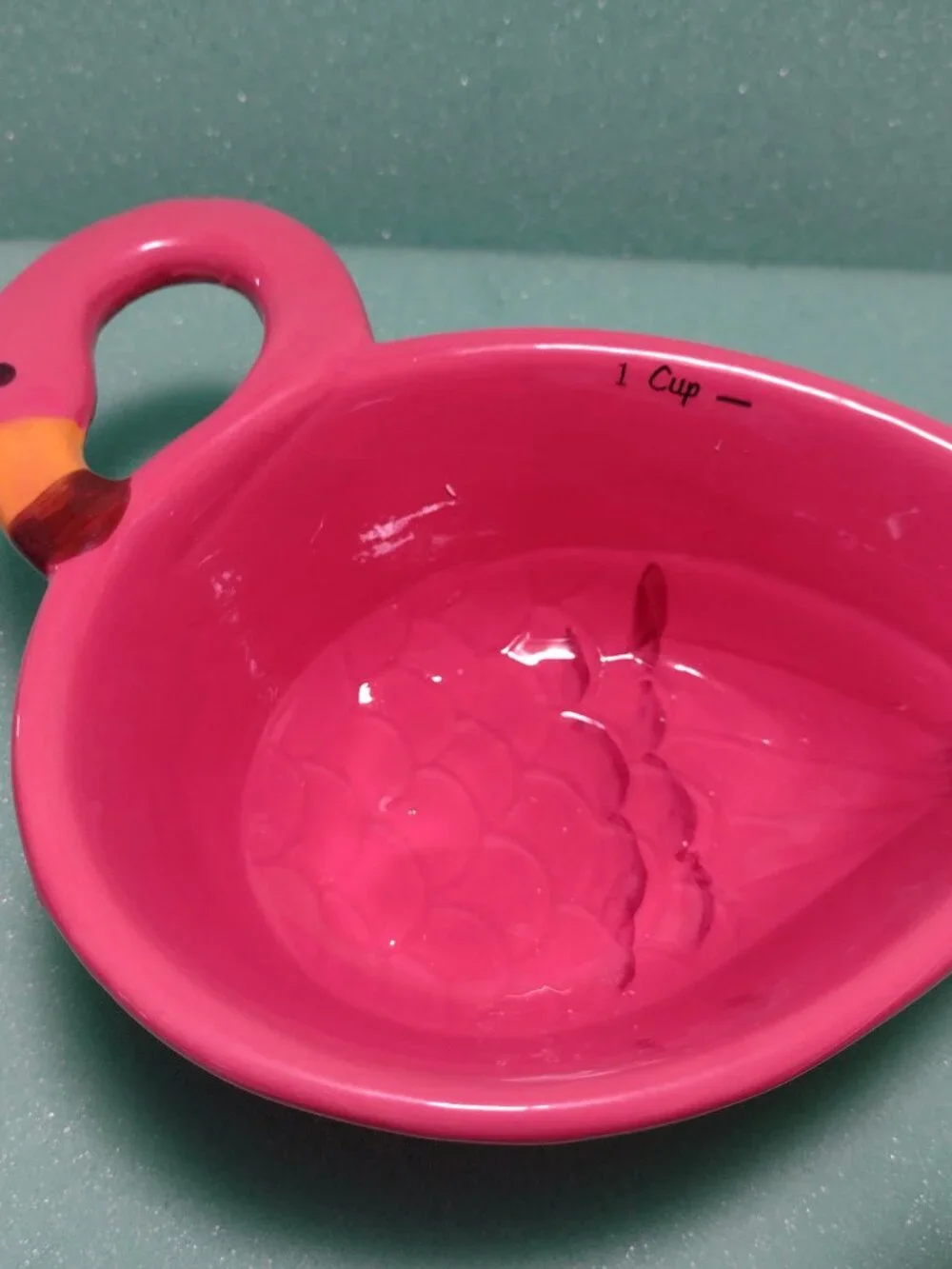 Ceramic Pink Flamingo Nesting Measuring Cups  and Measuring Spoons Set of 4 Each